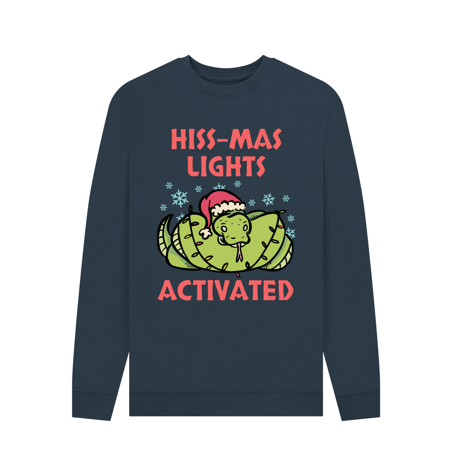 Navy Blue Printed Sweater Front