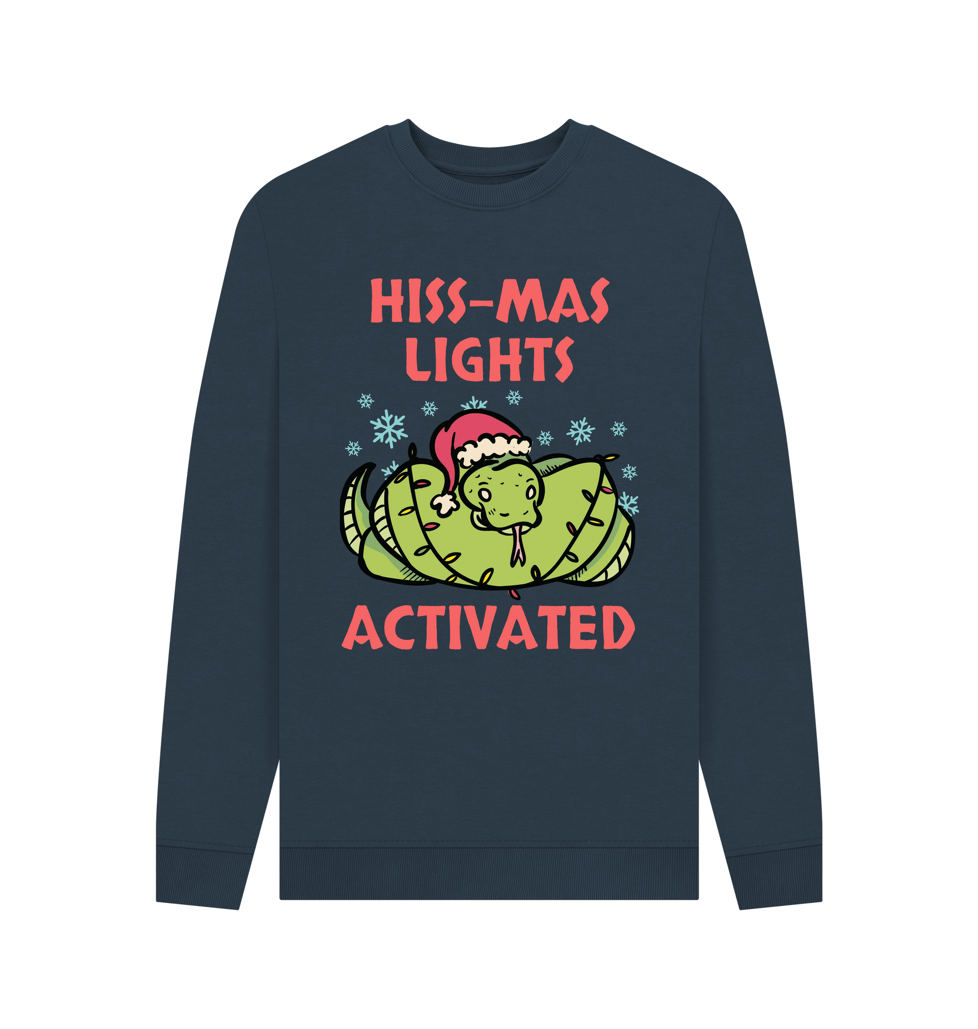 Navy Blue Printed Sweater Front