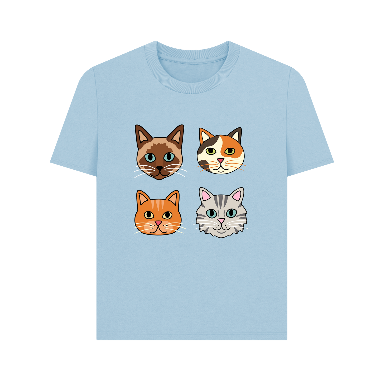 Milky Blue Printed T-shirt Front