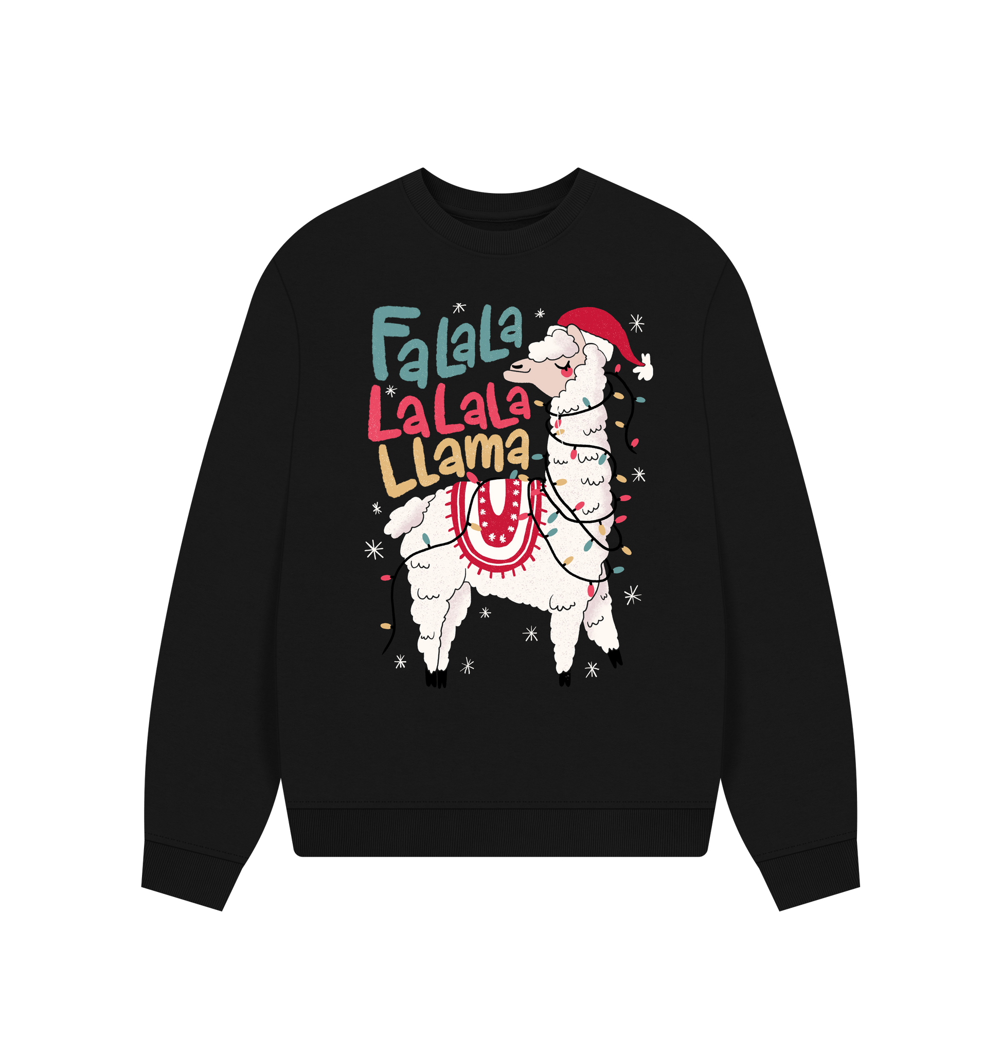 Black Printed Sweater Front