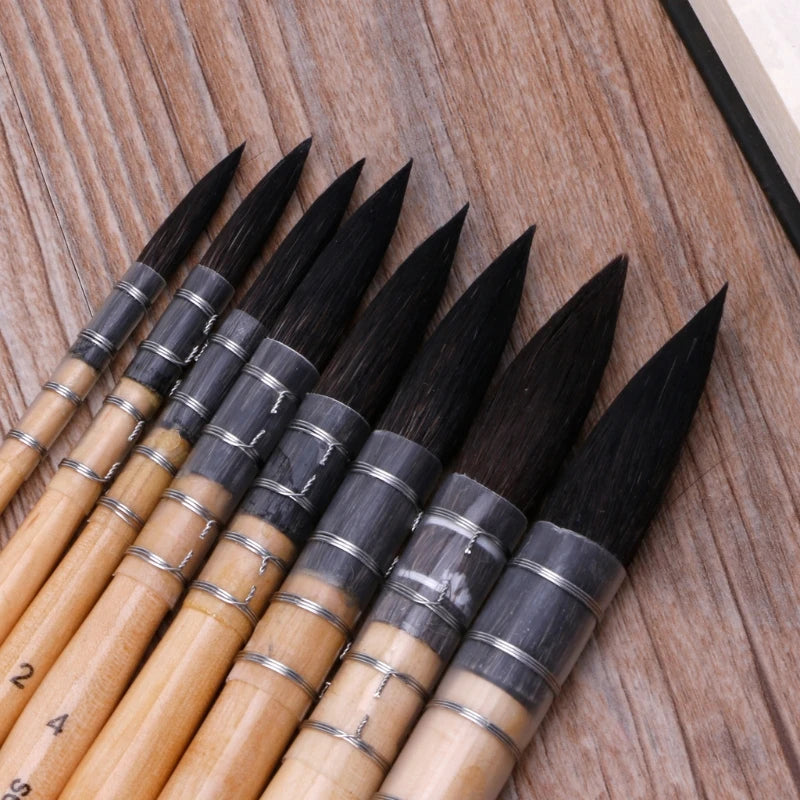 Handmade Squirrel's Hair Artist Watercolor Paint Brush For Watercolour Art Supply