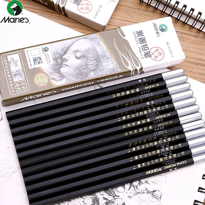 Maries Black Sketch Pencil Professional Drawing Pencil HB 2H B 2B 3B 4B 5B 6B 7B 8B 10B 12B 14B Art Stationery Supplies