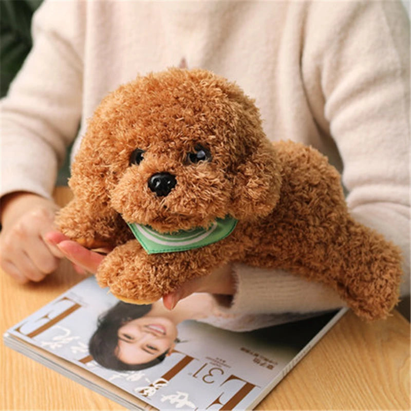 Soft Realistic Teddy Dog Plush Toy Funny Simulation Stuffed Little Puppy Dolls Lovely Birthday Gift for Baby Kids Girls