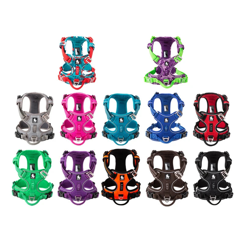 Truelove Pet Reflective Nylon Dog Harness No Pull Adjustable Medium Large Dog Vest Safety Vehicular Lead Walking Running