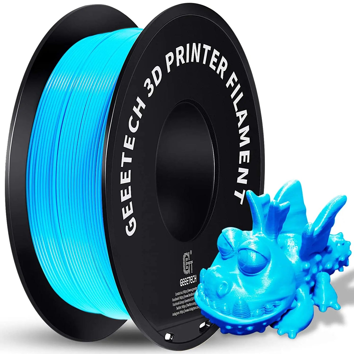 Geeetech 3d Printer Filament Pure PLA PETG Plastic 1.75mm,1KG (2.2LBS), Tangle-Free, 3d Printing Materials, Vacuum Packaging