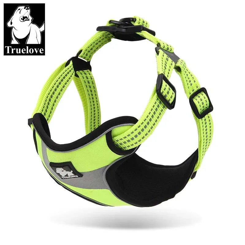 Truelove Adjustable Easy on Dog Pet harness Outdoor Adventure 3M Reflective Dog Halter Protective Nylon Walking Dog Harness Vest