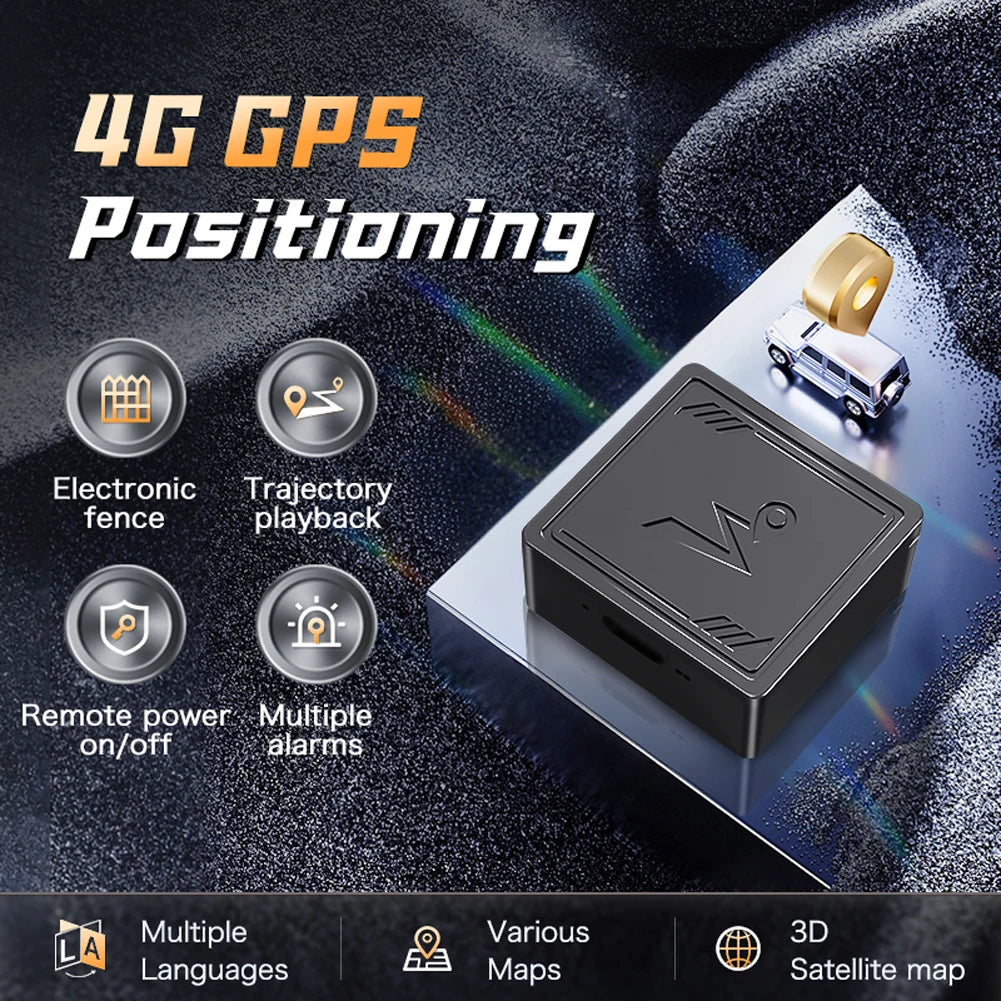 4G GPS Tracker Mini Vehicle GPS Locator Anti-Lost Recording Tracking Device for Elderly Children Pets Car