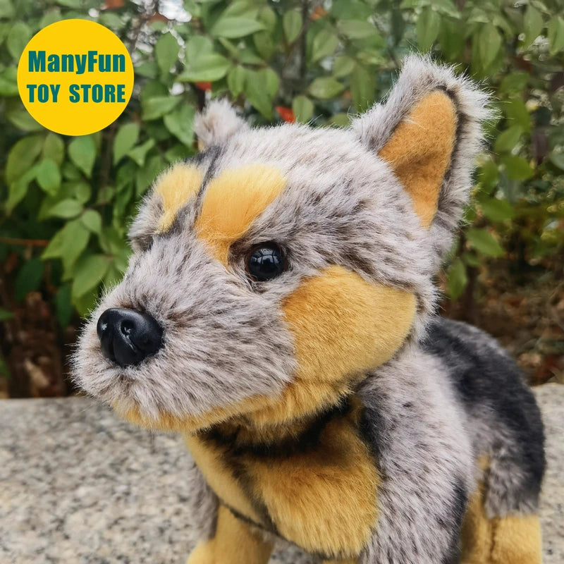 Realistic Australian Cattle Dog High Fidelity Queensland Heeler Plush Toys Lifelike Shepherd Dogs Plushie Stuffed Animals Doll