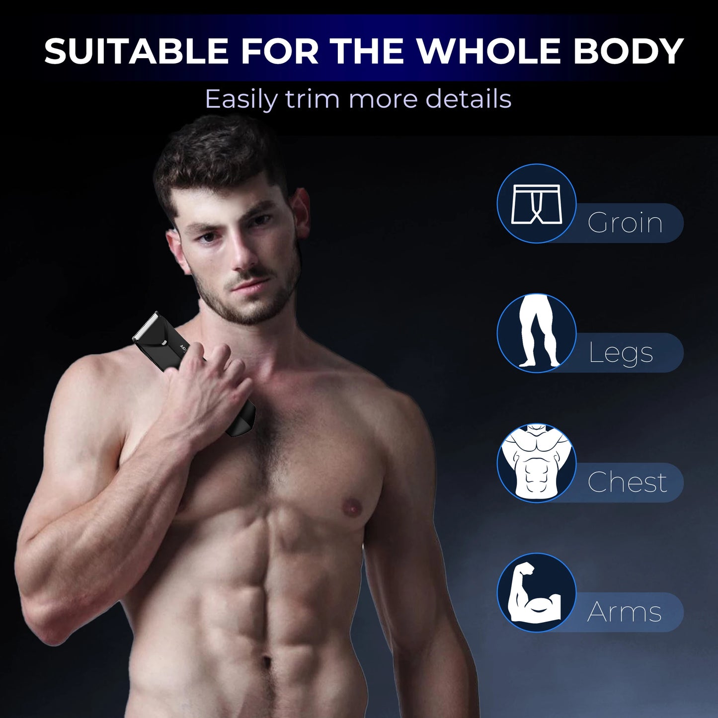 Sejoy Body Hair Clippers Men Electric Hari Trimmer Sideburns Electric Shaver Wireless Hair Cutting Barber Cutting Machine
