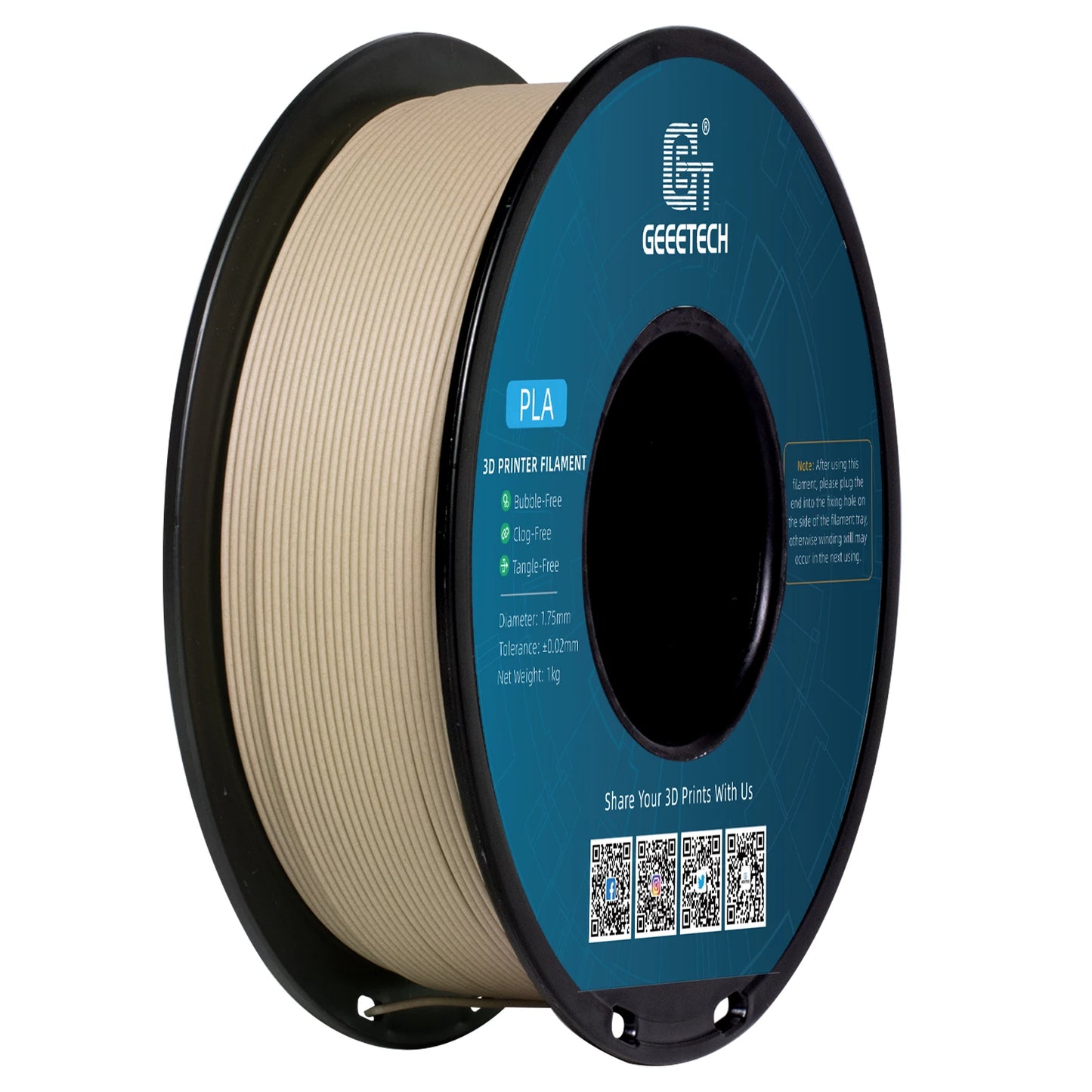 Geeetech 3d Printer Filament Pure PLA PETG Plastic 1.75mm,1KG (2.2LBS), Tangle-Free, 3d Printing Materials, Vacuum Packaging
