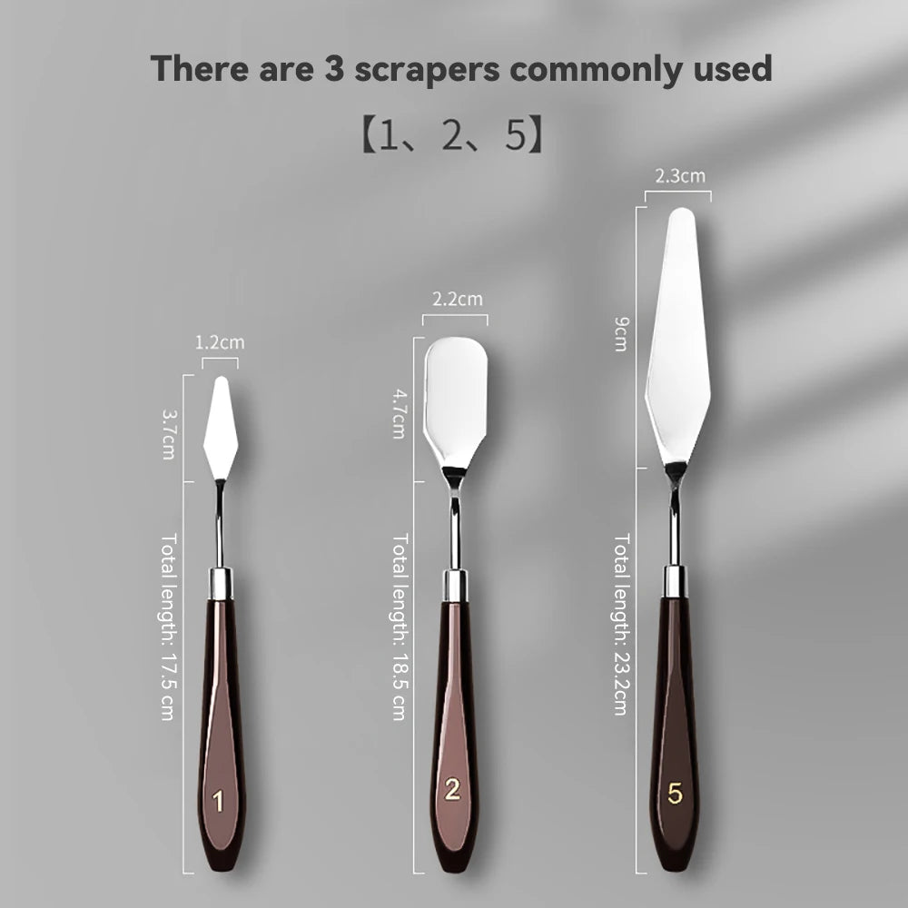 Stainless Steel Oil Painting Knives Artist Crafts Spatula Palette Mixing Knife Scraper Art Acrylic Gouache Painting Drawing Tool