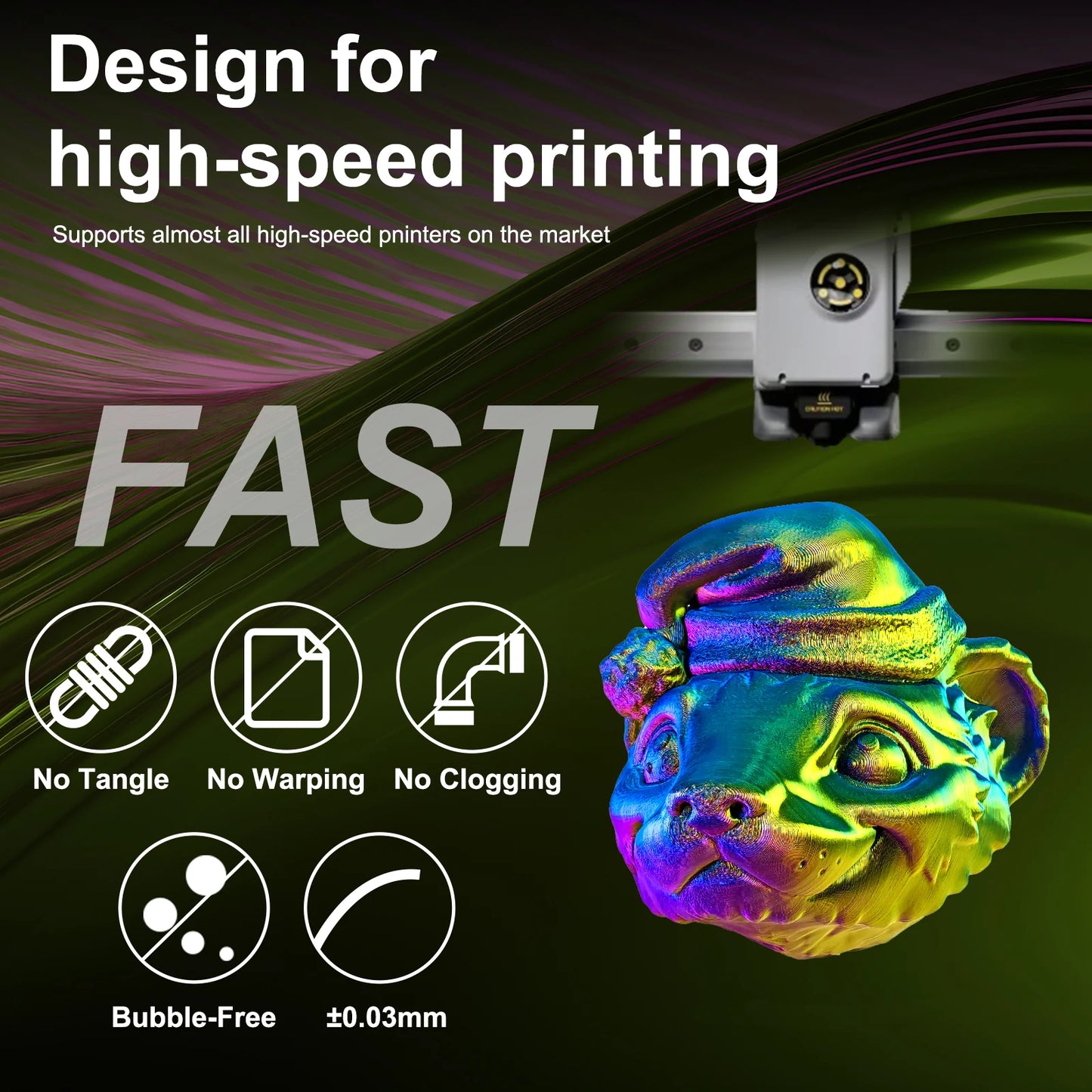 ERYONE 1/3/5KG Triple Colour Silk PLA Premium Filament 3D Print Big Sale,Multicolour Available,1kg silk pla triple colour filament