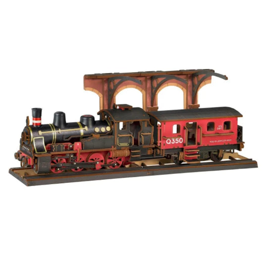 Robotime Steam Train Model Kits 3D Wooden Puzzles Home Decor Craft Gifts for Adults Men Boys Girls