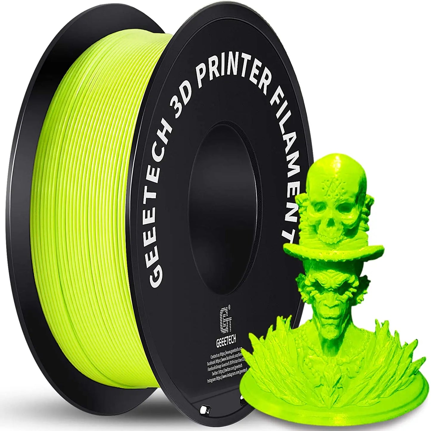 Geeetech 3d Printer Filament Pure PLA PETG Plastic 1.75mm,1KG (2.2LBS), Tangle-Free, 3d Printing Materials, Vacuum Packaging
