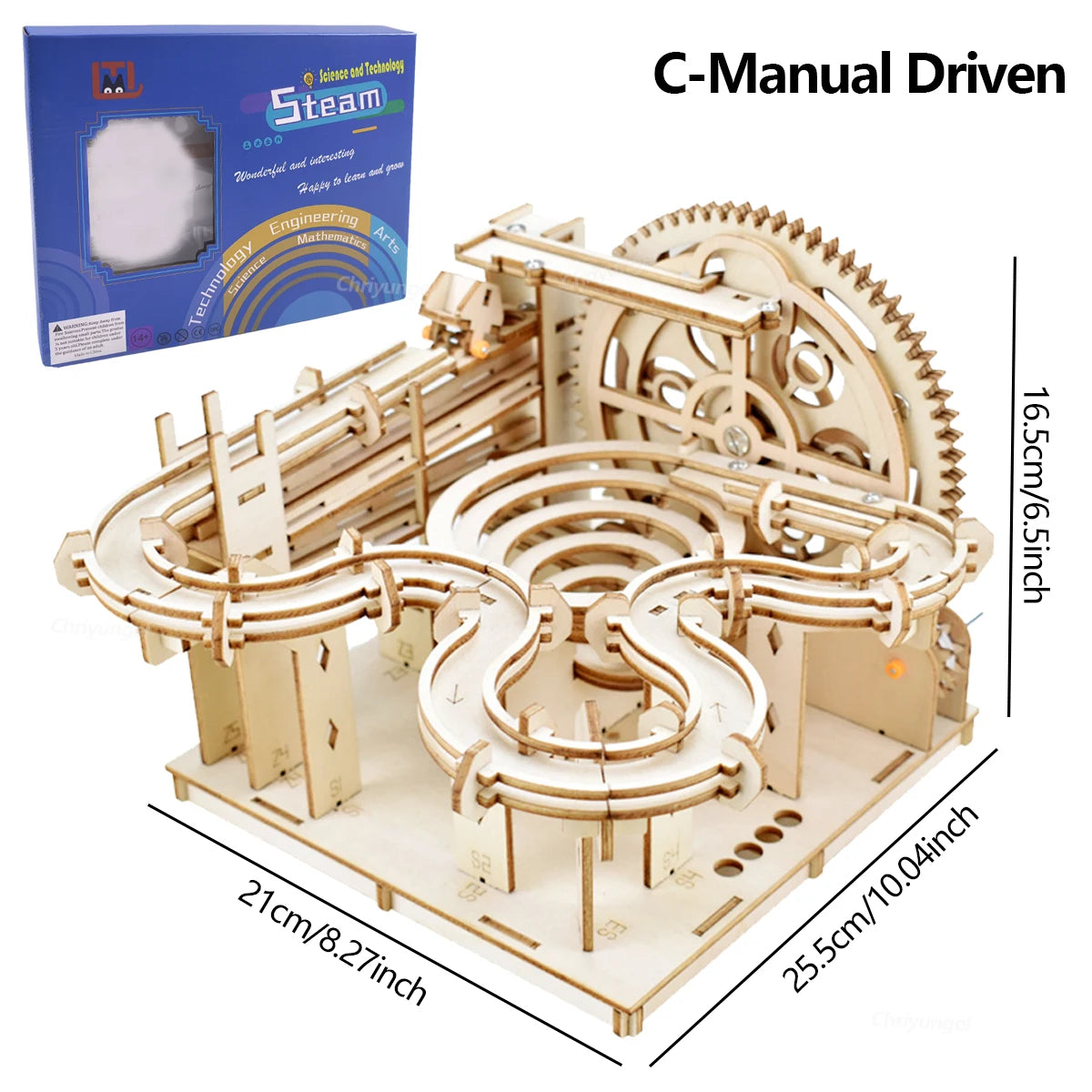 Chriyungel 3D Wooden Marble Run Puzzle DIY Building Model Kits Rolling Ball Track Brain Teaser Game Gift for Adults Teens Kids