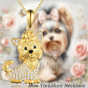 Creative Cute Maltese Pendant Necklace Fashion Pet Dog Jewelry Accessories Women's Pet Puppy Decoration Birthday Memorial Gifts