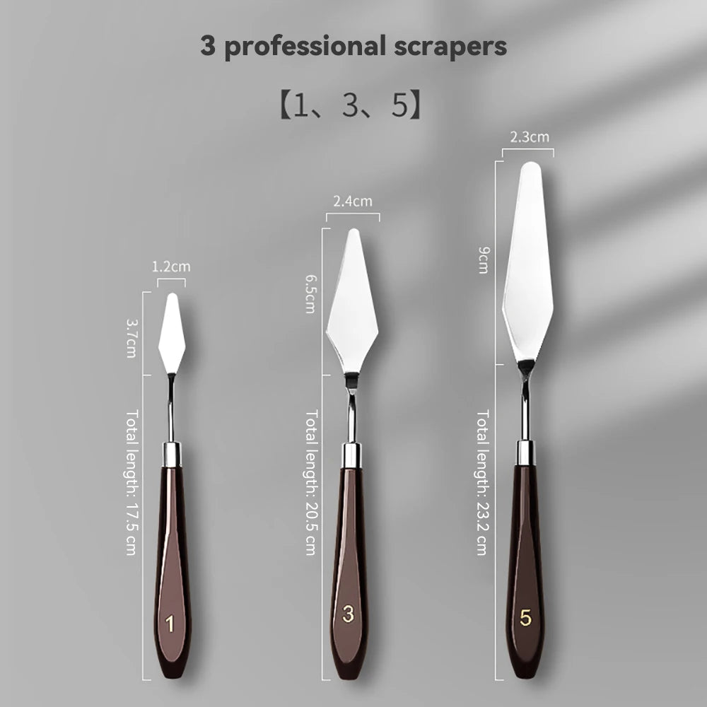 Stainless Steel Oil Painting Knives Artist Crafts Spatula Palette Mixing Knife Scraper Art Acrylic Gouache Painting Drawing Tool