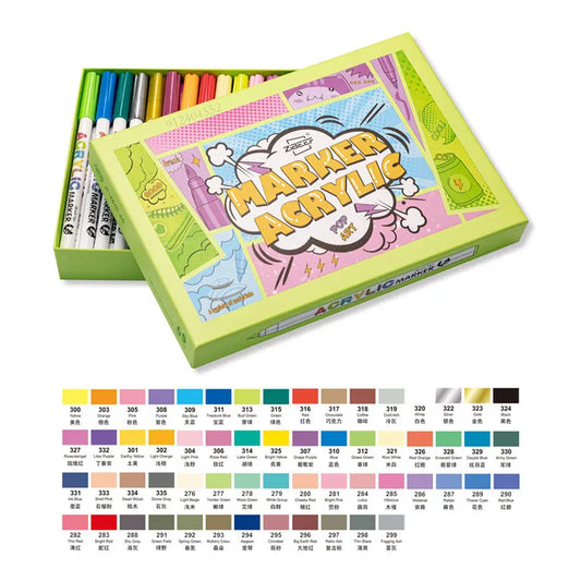 18/60Colour Acrylic Paint Pens Brush Marker Pen for Artist Rock Painting,Glass,Ceramic Fabric DIY Card Making Art