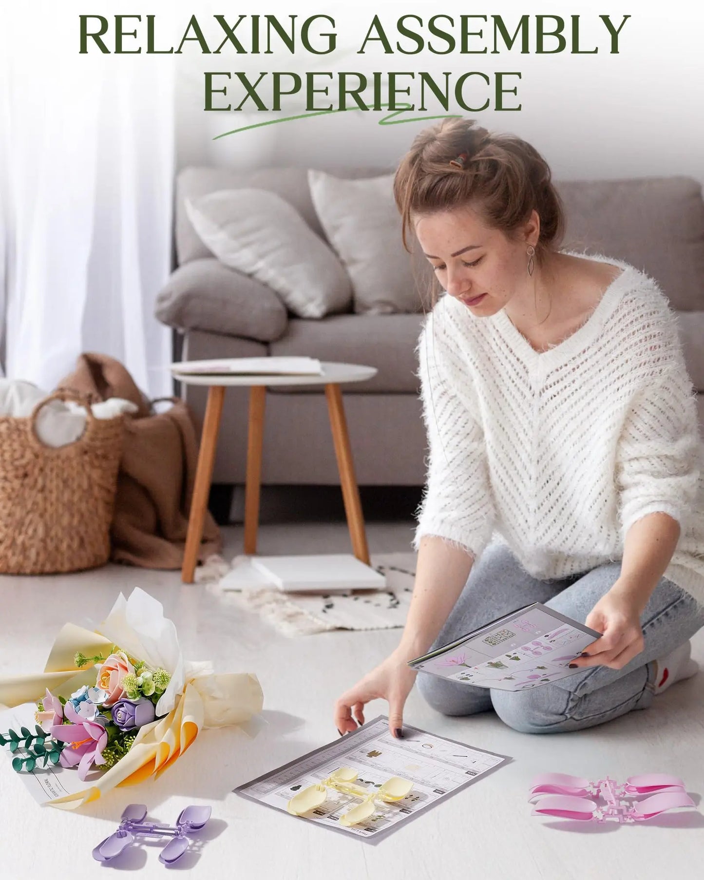 ROBOTIME 3D Puzzle Artificial Flowers,DIY Flowers Model Kit,Home Decoration Creative Gift for Adults&Kids (Spring Time Bouquet)