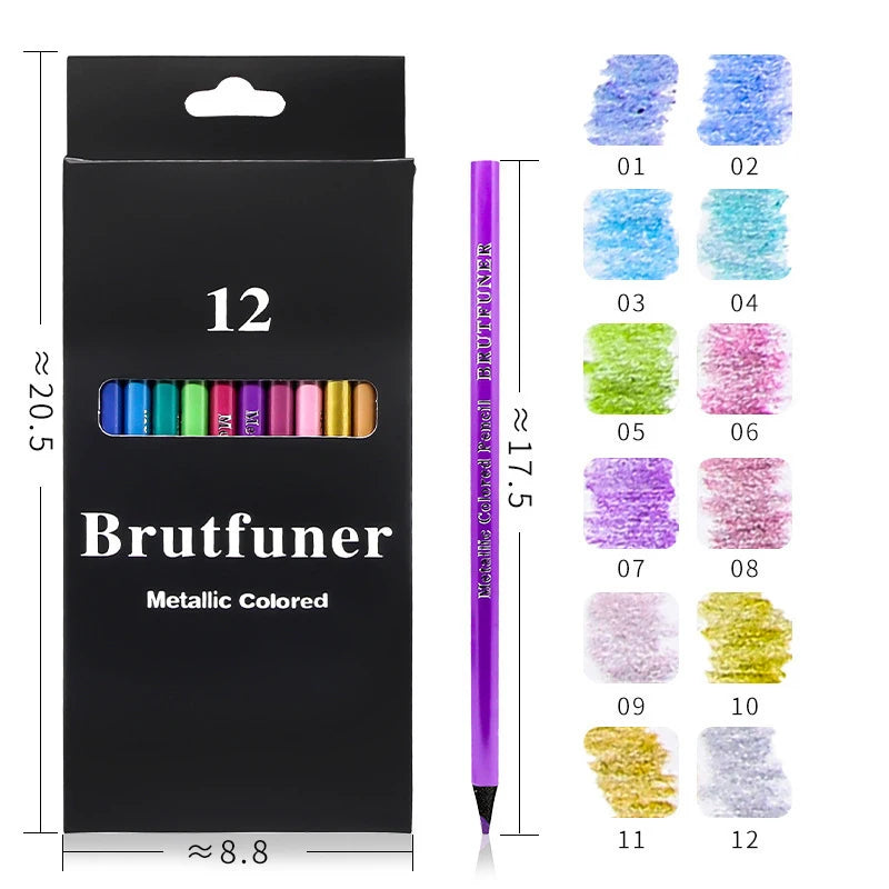 12 Colours Metallic Pencil