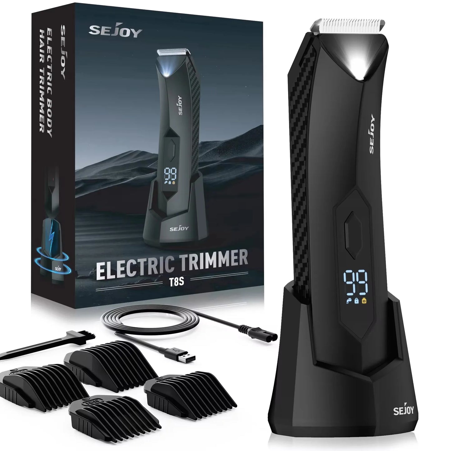 Sejoy Body Hair Clippers Men Electric Hari Trimmer Sideburns Electric Shaver Wireless Hair Cutting Barber Cutting Machine