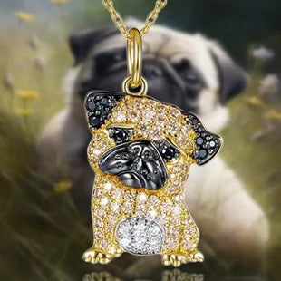 Creative Cute Maltese Pendant Necklace Fashion Pet Dog Jewelry Accessories Women's Pet Puppy Decoration Birthday Memorial Gifts