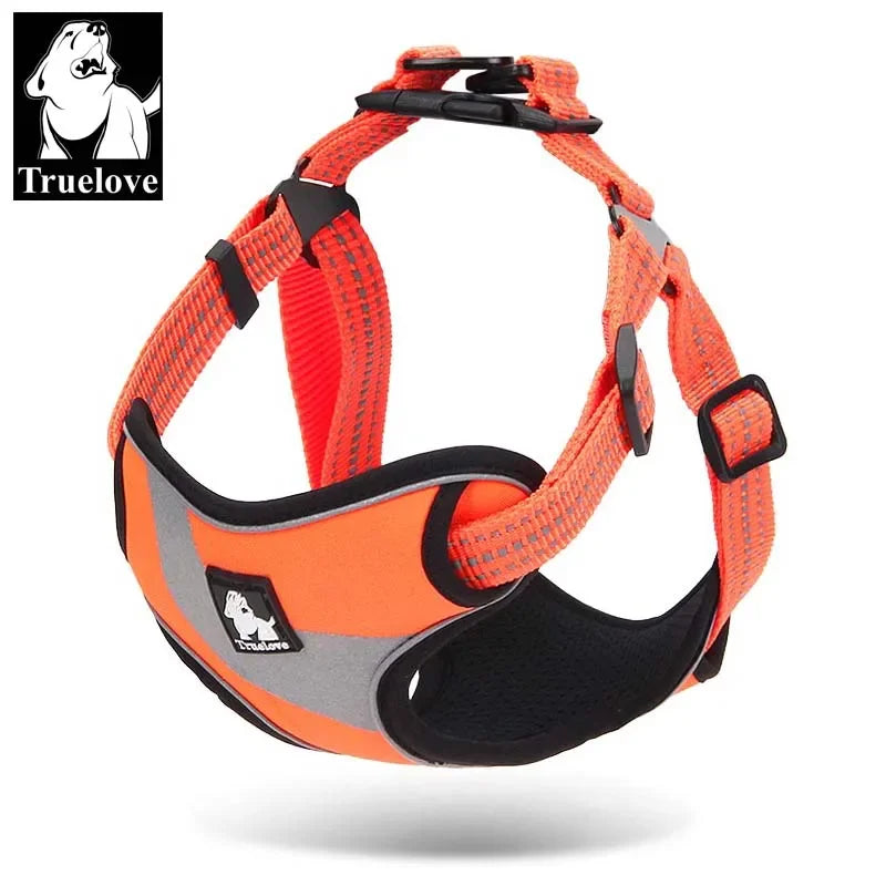 Truelove Adjustable Easy on Dog Pet harness Outdoor Adventure 3M Reflective Dog Halter Protective Nylon Walking Dog Harness Vest