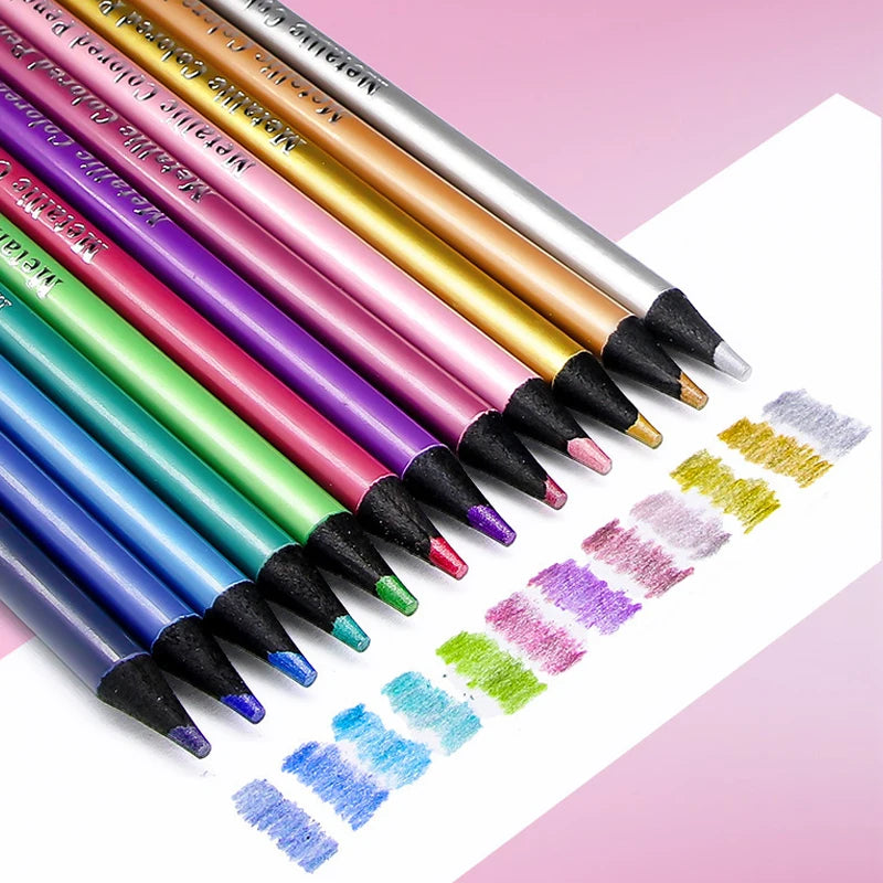 12 Colours Metallic Pencil