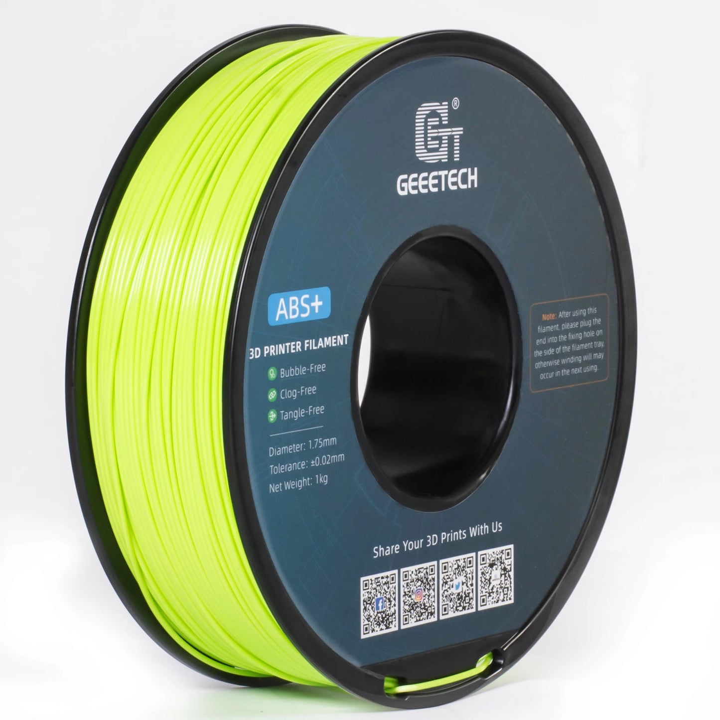 Geeetech ABS 3D Filament 1.75mm 1KG plastic, 3D Printer Material, Tangle-Free, Non-Toxic, Vacuum Packaging White Black