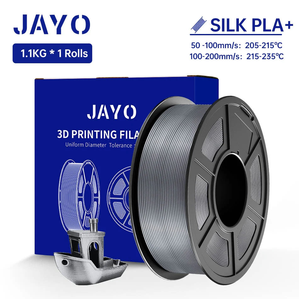 JAYO SILK PLA + Filament 1.75mm SILK PLA Plus Filament 1.1KG Smooth Silky Shiny Surface 3D Filament Fit For FDM Printers