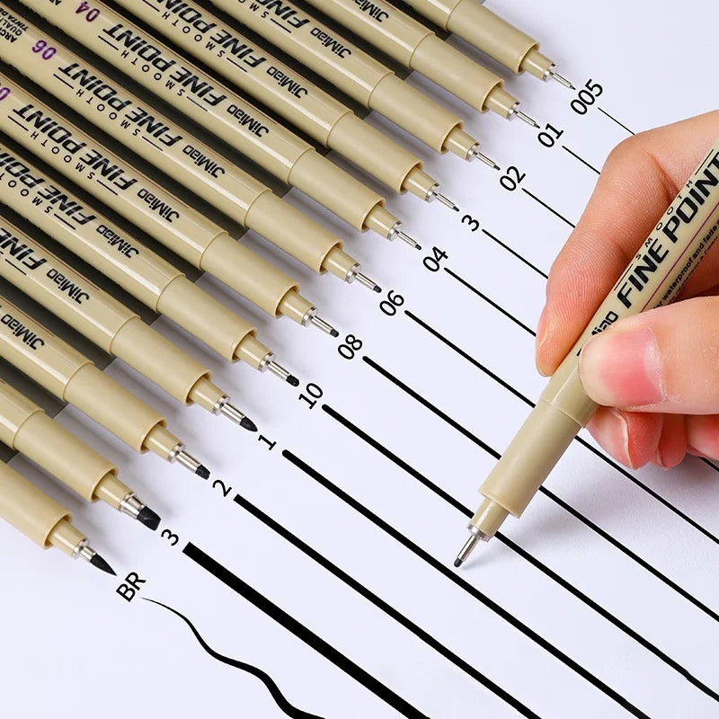 Line Drawing Pen Art Pigment Ink Drawing Waterproof Art Architecture School Supplies Paint Brushes Pinceles Painting Supplies