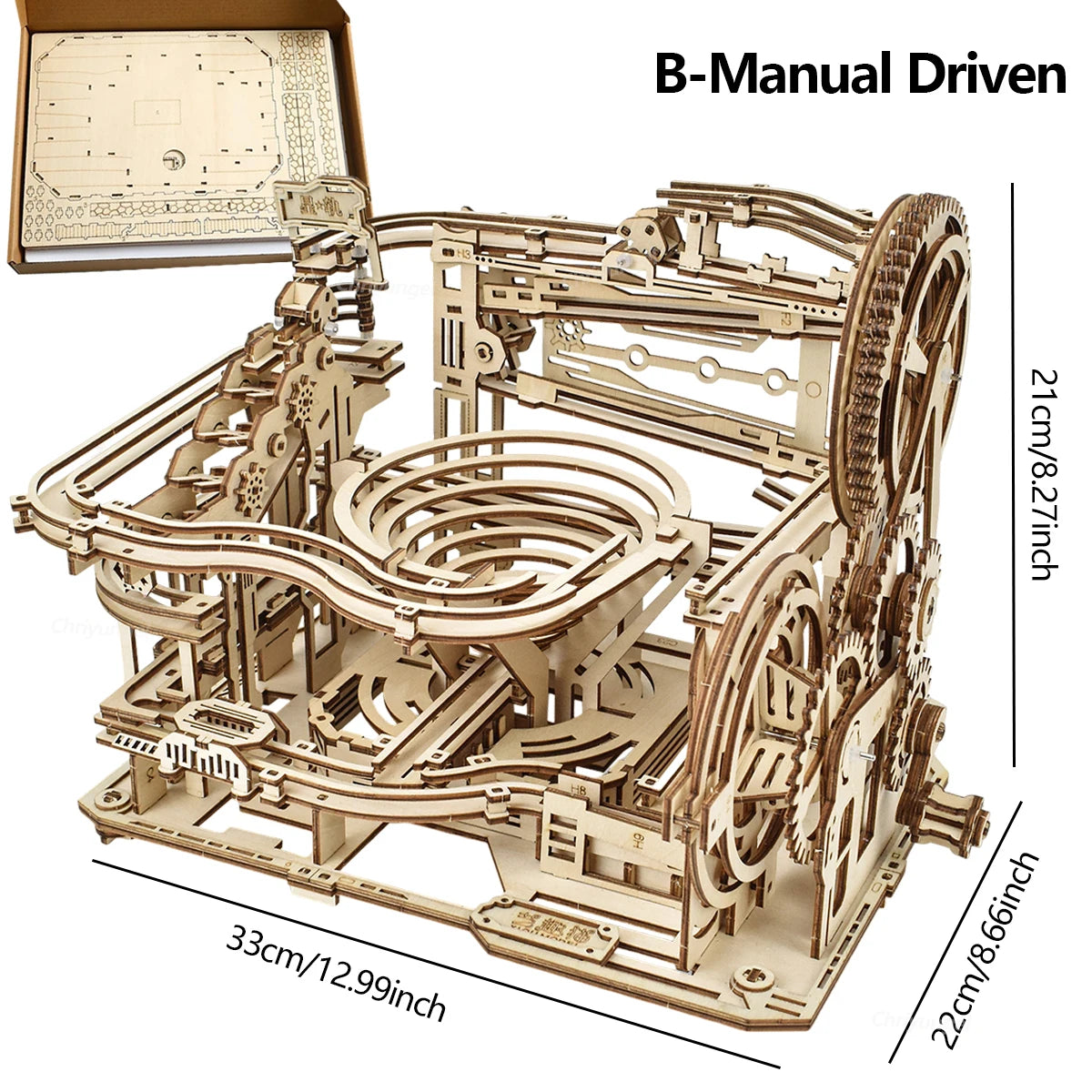 Chriyungel 3D Wooden Marble Run Puzzle DIY Building Model Kits Rolling Ball Track Brain Teaser Game Gift for Adults Teens Kids