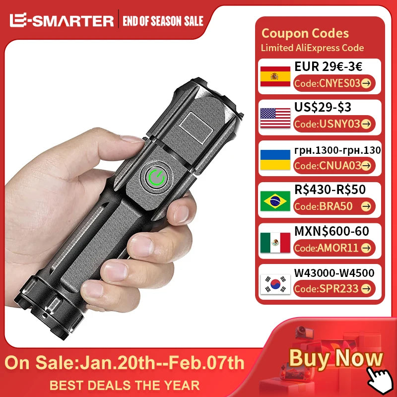 4 Lighting Mode Strong LED Flashlight