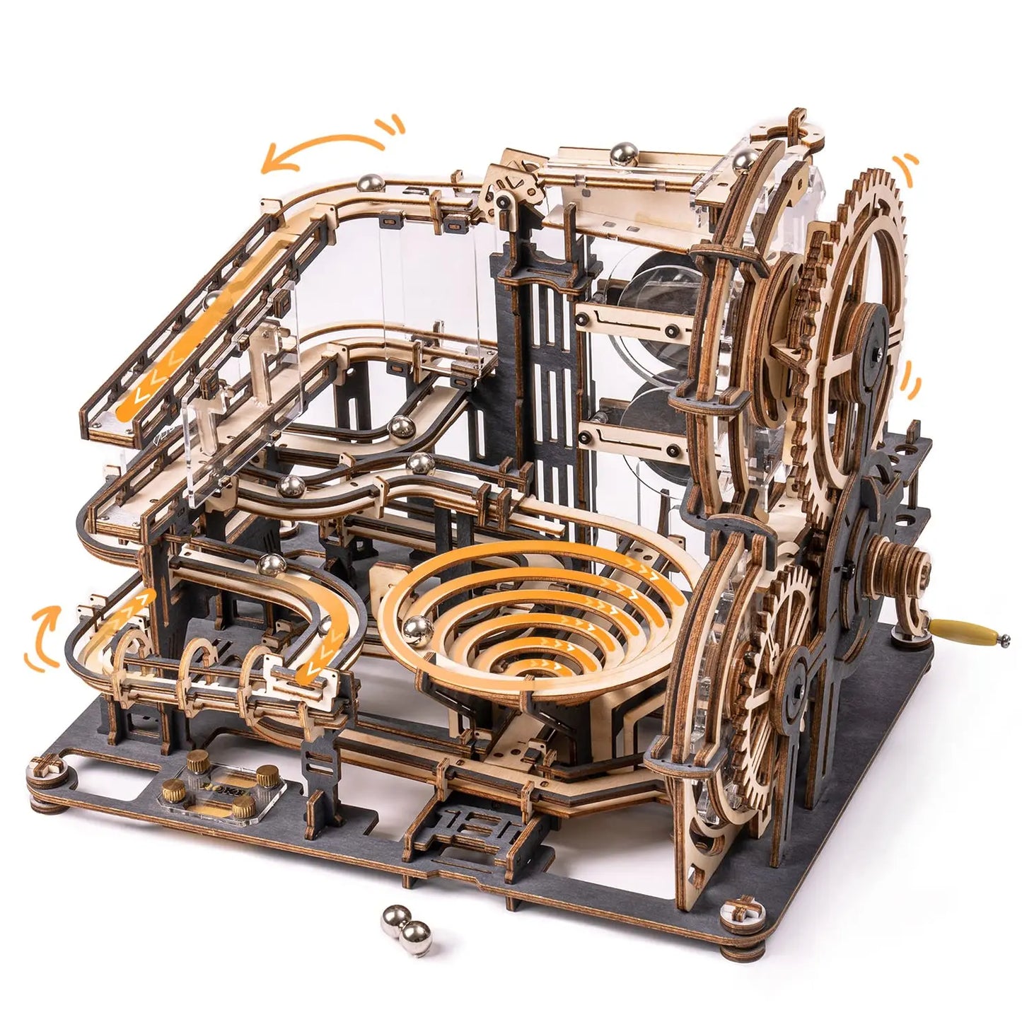 Robotime ROKR Marble Night City – 3D Wooden Puzzle Waterwheel Model | Gift for Kids & Teens