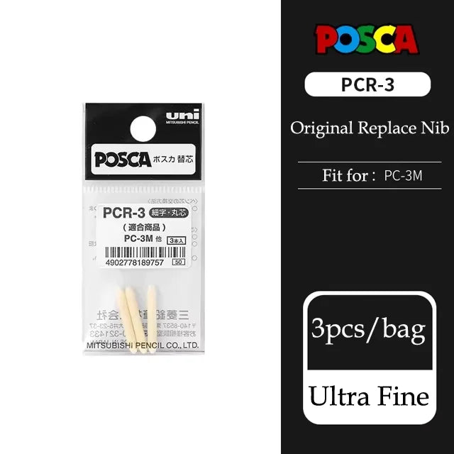 1PC UNI POSCA  White & Black & Red- Acrylic Marker Pen for POP Posters Graffiti/Ads,  PC-1M,3M,5M Art Supplies
