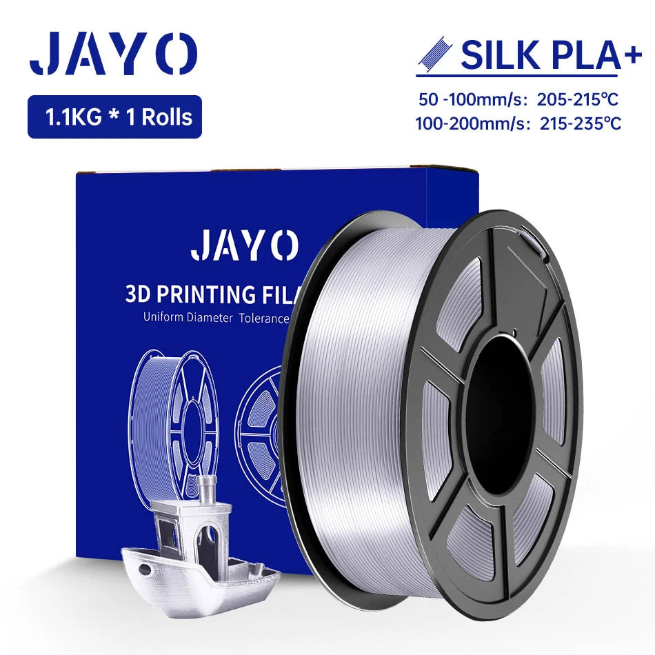 JAYO SILK PLA + Filament 1.75mm SILK PLA Plus Filament 1.1KG Smooth Silky Shiny Surface 3D Filament Fit For FDM Printers