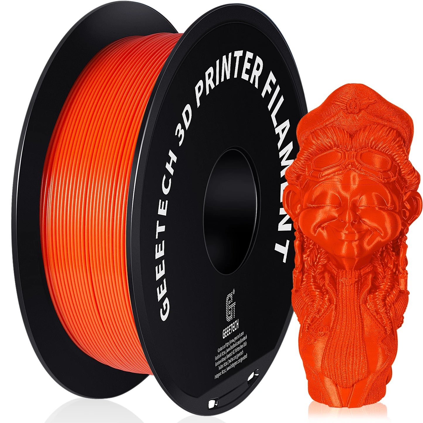GEEETECH PETG Filament 1KG 1.75mm ±0.03mm For 3D Printer,1KG (2.2LBS) 3D Printing Fast Shipping,Vacuum packing, Tangle-Free
