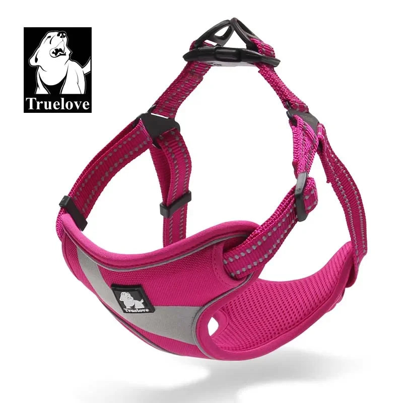 Truelove Adjustable Easy on Dog Pet harness Outdoor Adventure 3M Reflective Dog Halter Protective Nylon Walking Dog Harness Vest
