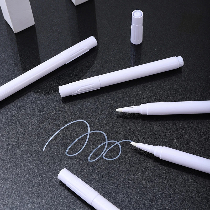 2Pcs White Liquid Chalk Marker Pen Used On Glass Windows Chalkboard Art Supplies Erasable Blackboard Pen Dust-Free Chalk