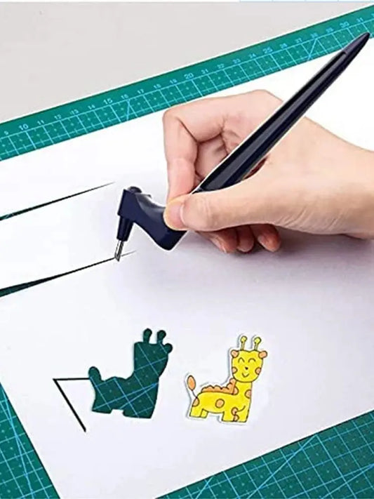 1PC Craft Cutting Tools For Paper Crafts With Triangle Ruler 360 Degree Rotating Blade Craft Knife Stainless Steel Craft Knife