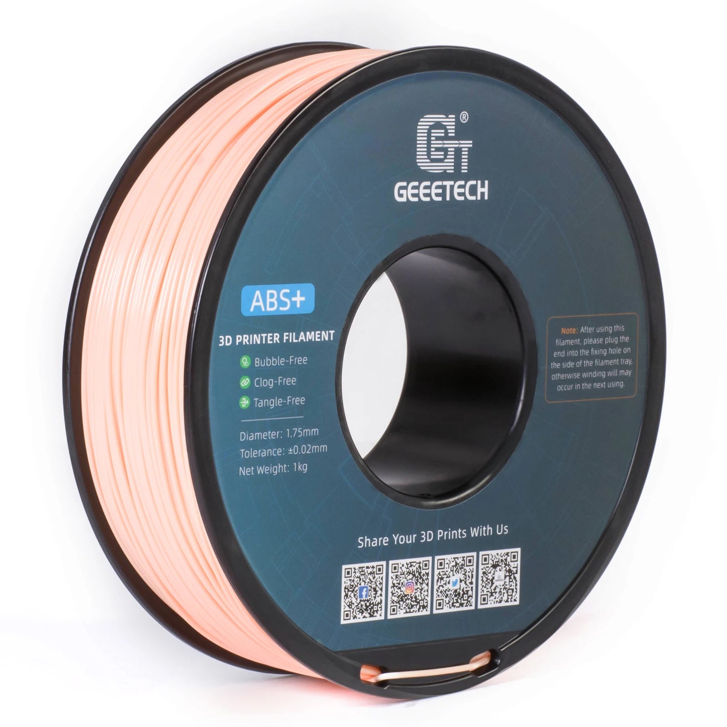 Geeetech ABS 3D Filament 1.75mm 1KG plastic, 3D Printer Material, Tangle-Free, Non-Toxic, Vacuum Packaging White Black