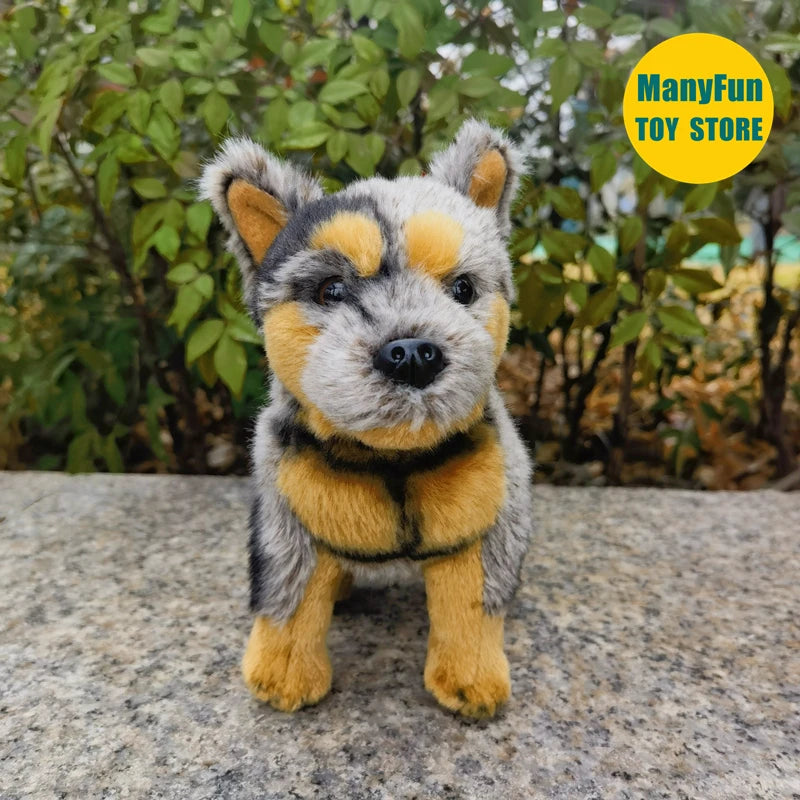 Realistic Australian Cattle Dog High Fidelity Queensland Heeler Plush Toys Lifelike Shepherd Dogs Plushie Stuffed Animals Doll