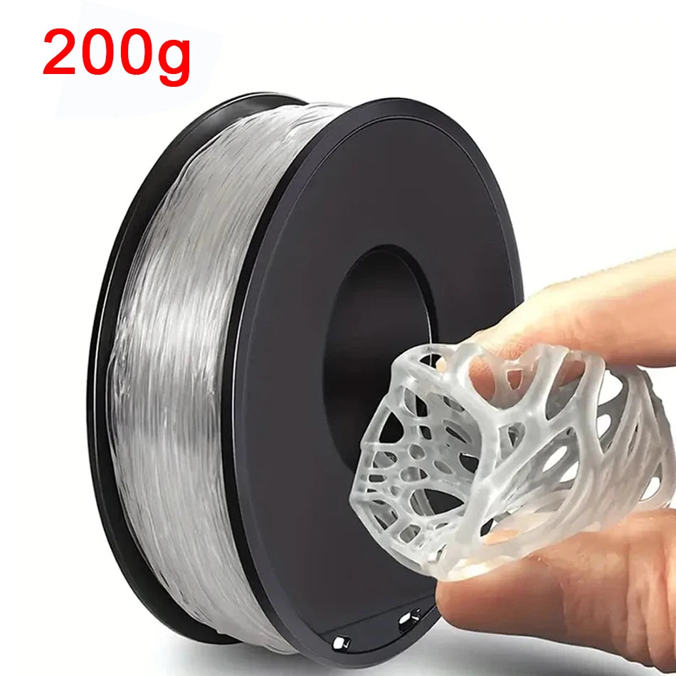 Flexible Translucent TPU 3D Printer Filament 1.75mm 200g Elastic TPU Material Extrudeuse Filament 3d Sublimation