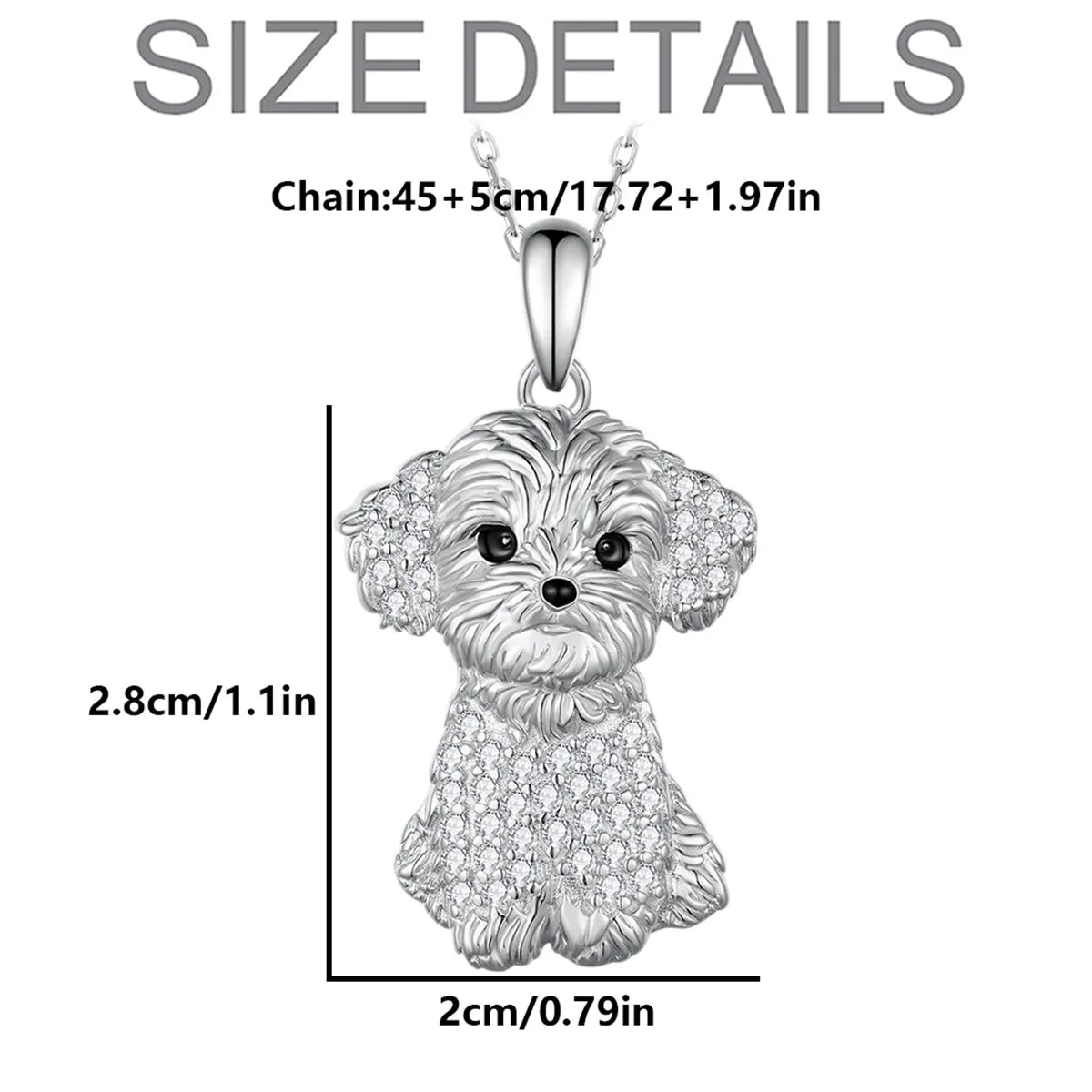 Creative Cute Maltese Pendant Necklace Fashion Pet Dog Jewelry Accessories Women's Pet Puppy Decoration Birthday Memorial Gifts