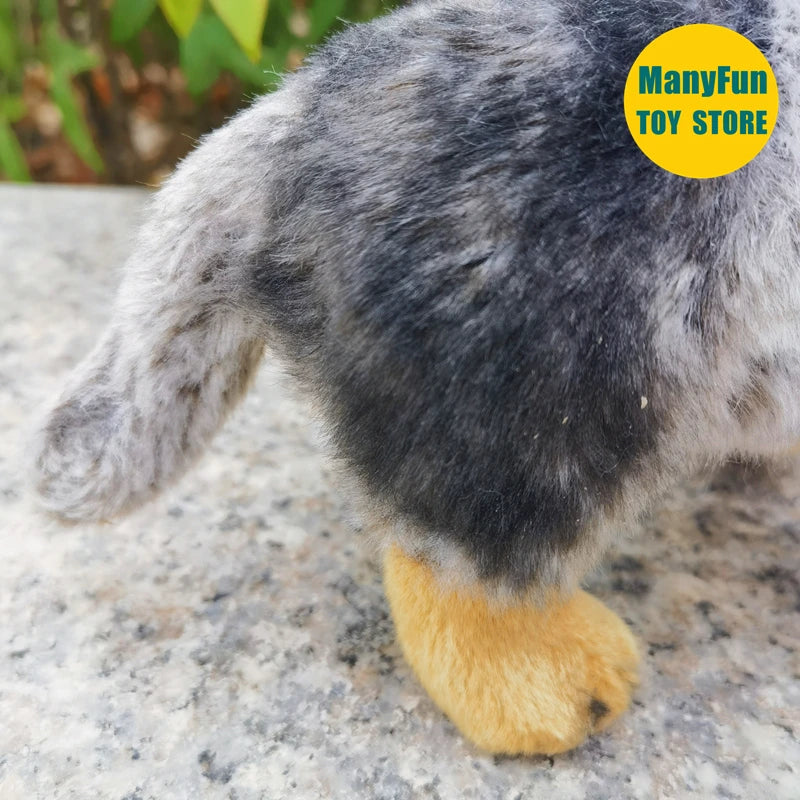 Realistic Australian Cattle Dog High Fidelity Queensland Heeler Plush Toys Lifelike Shepherd Dogs Plushie Stuffed Animals Doll