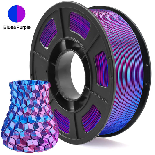 PLA Filament 1.75mm Dual Colour Blue Purple, 3D Printer Filament , 250g Spool(0.55lbs) Fits for Most FDM 3D Printers