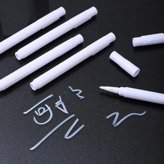 2Pcs White Liquid Chalk Marker Pen Used On Glass Windows Chalkboard Art Supplies Erasable Blackboard Pen Dust-Free Chalk