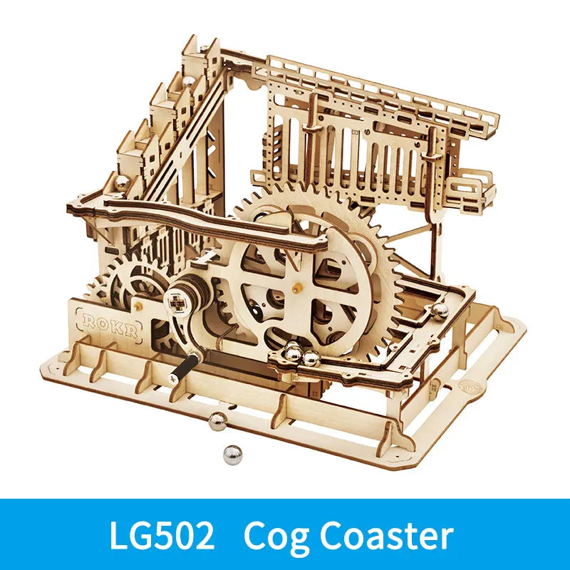 Robotime ROKR Marble Night City – 3D Wooden Puzzle Waterwheel Model | Gift for Kids & Teens