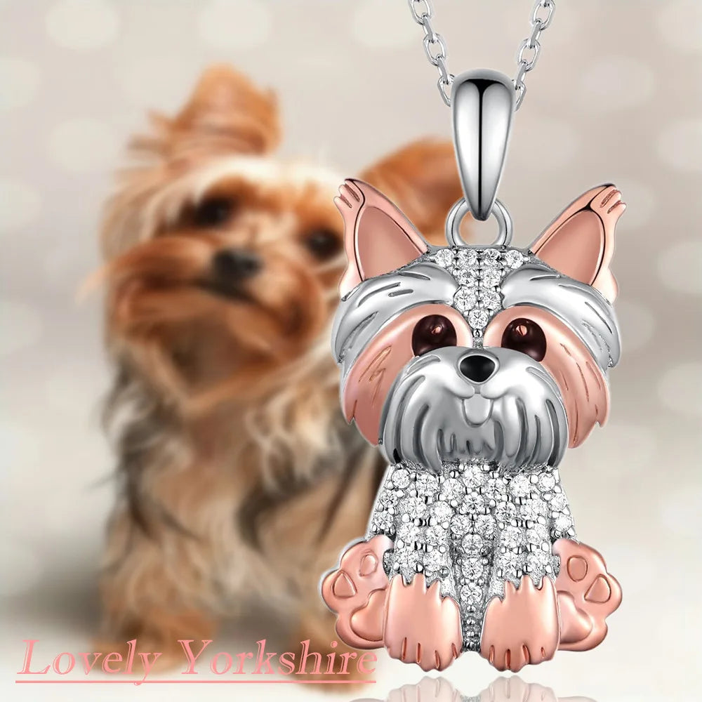 Creative Cute Maltese Pendant Necklace Fashion Pet Dog Jewelry Accessories Women's Pet Puppy Decoration Birthday Memorial Gifts
