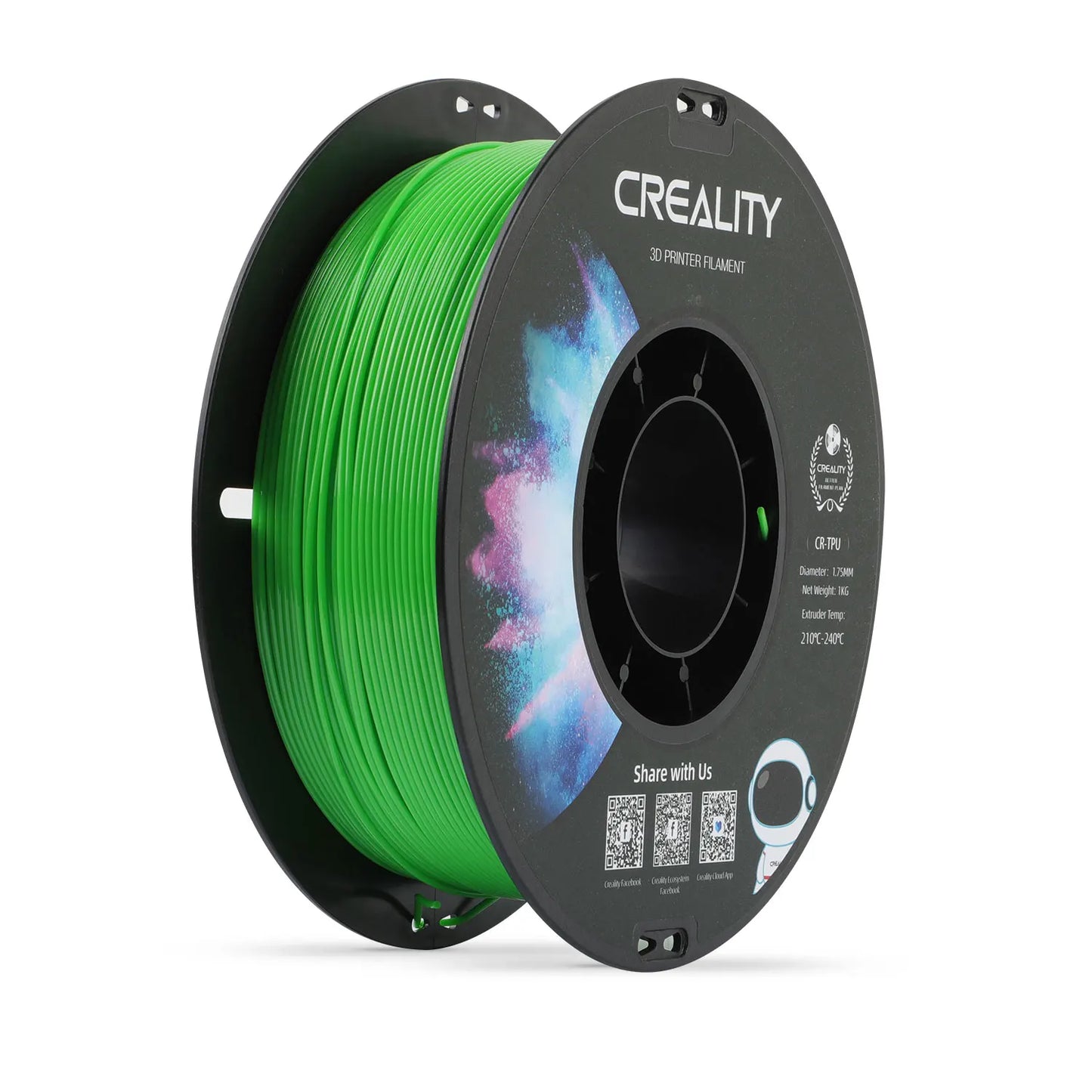 1KG Creality Flexible TPU 3D Printer Filament 3D Printing Material 1.75mm 95A Shore Hardness and Good Layer Bonding Performance
